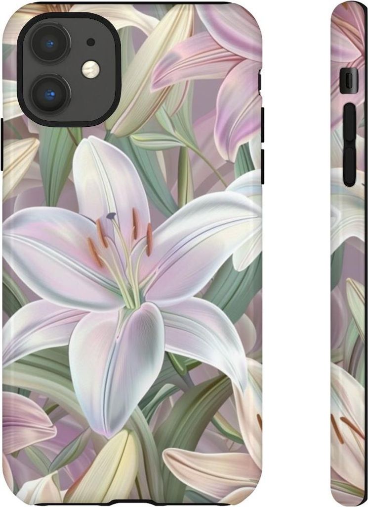 Zarte Osterlilien im Pastell-Look – Hülle Kompatibel mit iPhone 11