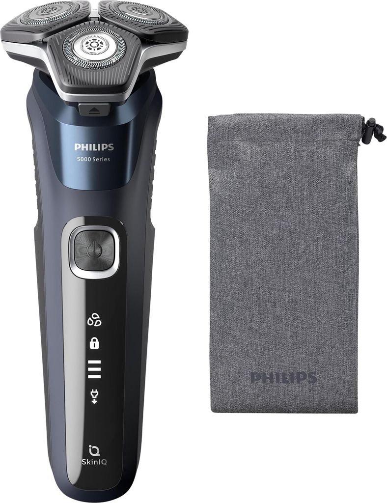 PHILIPS Rasierer Series 5000, S5885/10, Nass- und Produktbild 