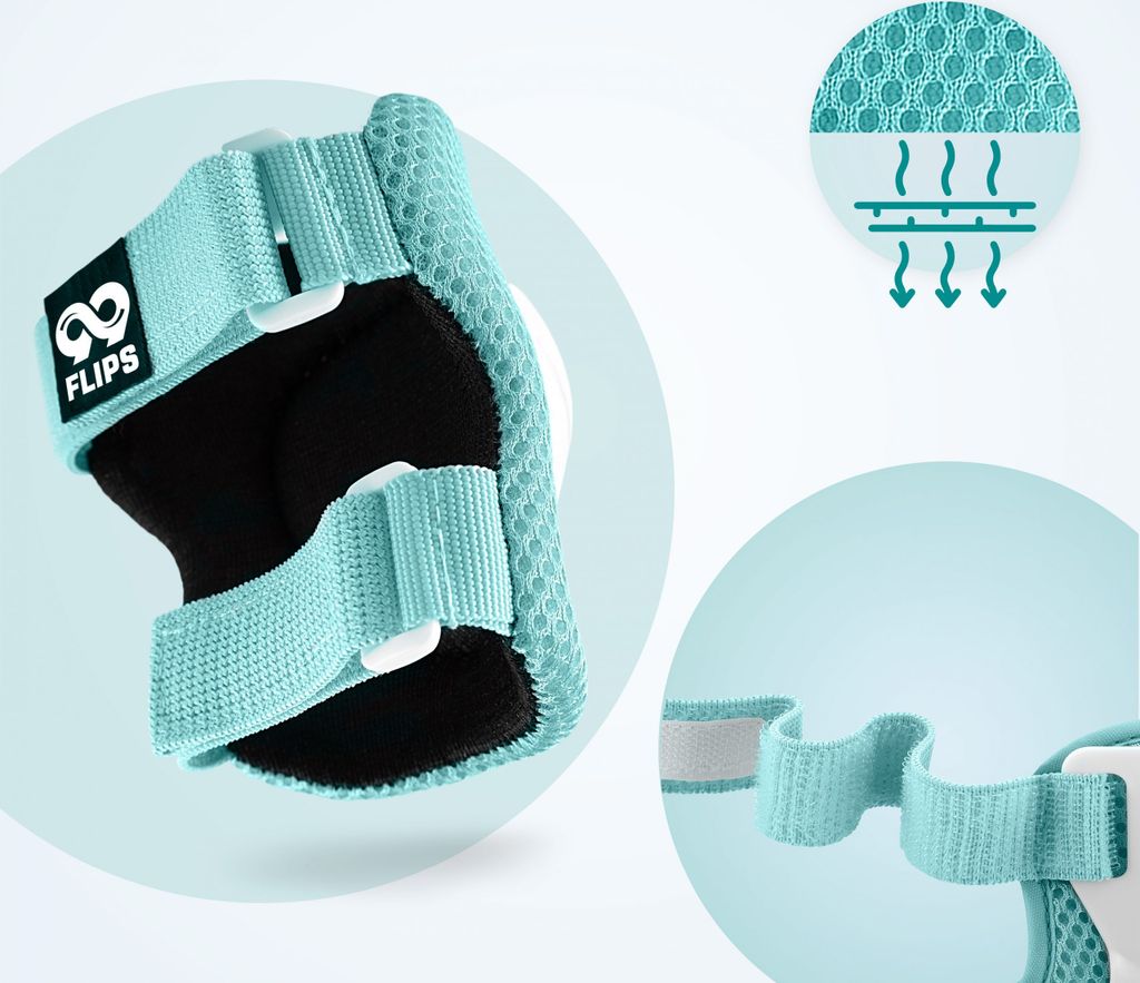Set Protezioni 6 In 1 Per Bambini 3-7 Anni | Ginocchiere, Gomitiere E Polsiere Per Skateboard, Scooter E Pattinaggio | Blu