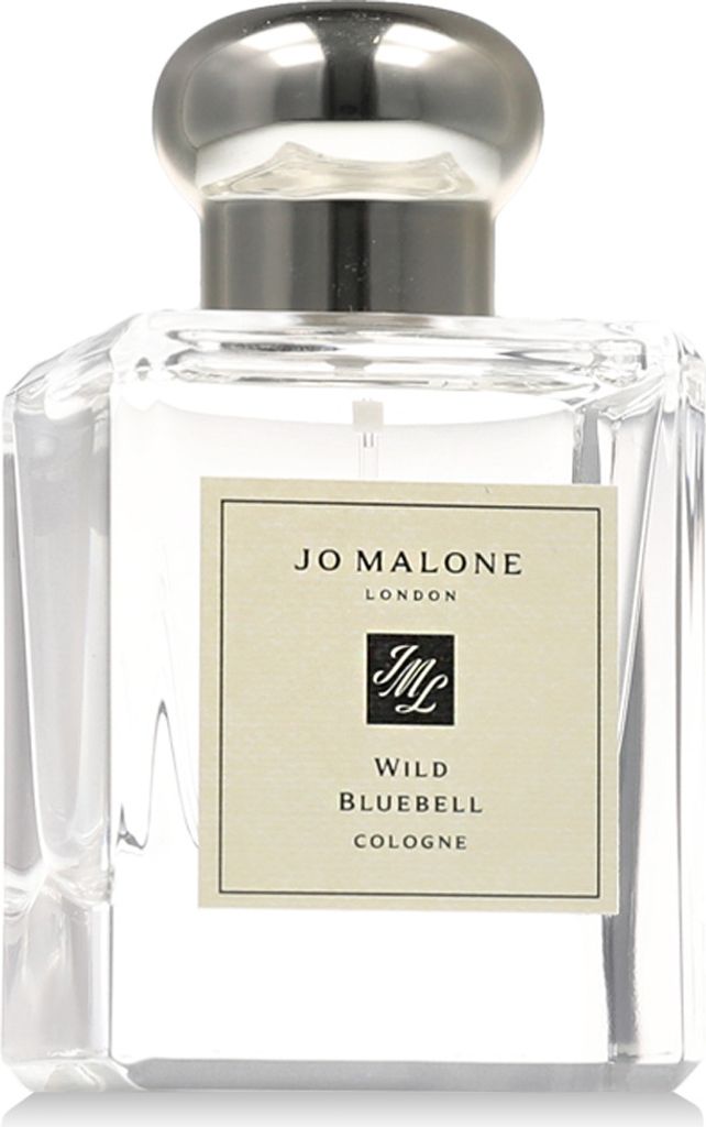 A clear, professional studio shot of a Jo Malone Wild Bluebell cologne bottle.