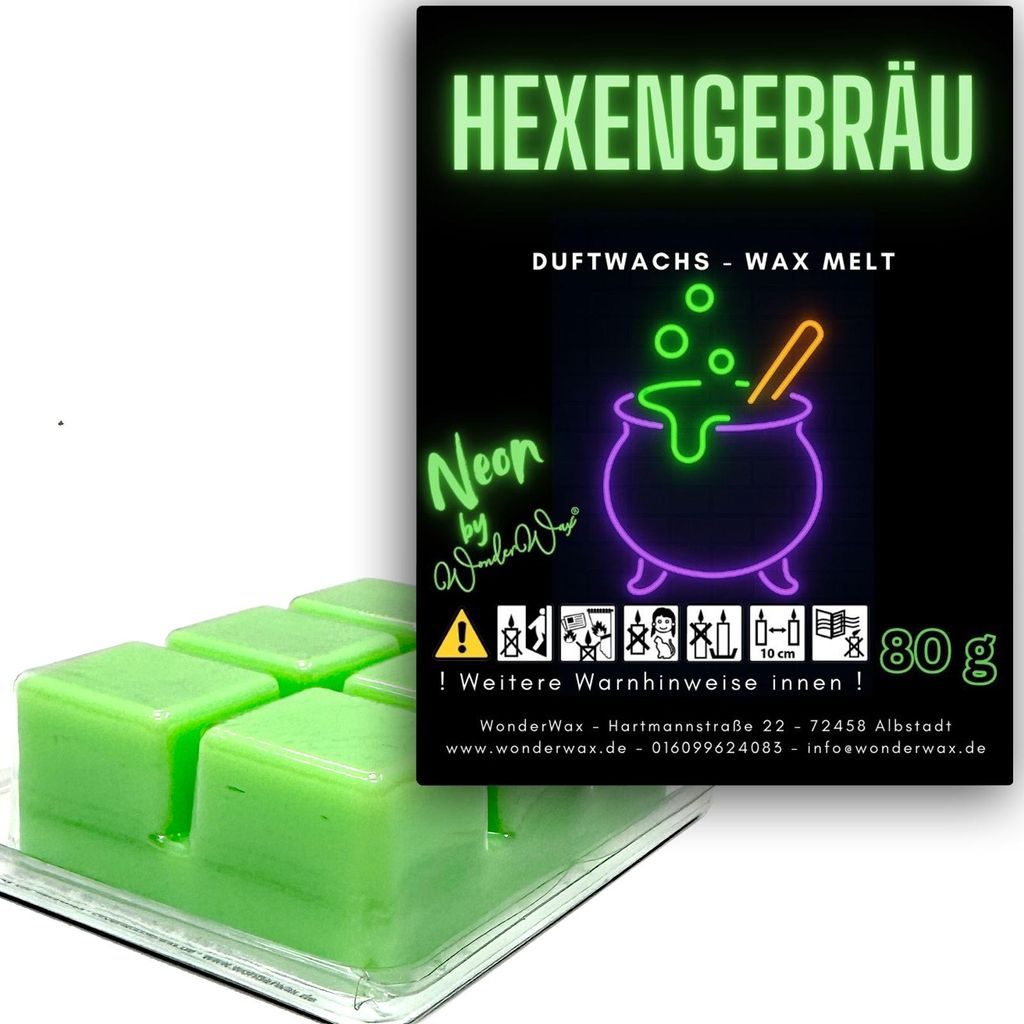 WonderWax Neon Duftwachs Wax Melts für Duftlampe, 6 Würfel Duftmelt Wachsmelt Sojawachs Neon Würfel für Raumdüfte, Wachs Duftöl Indoor Herbst...