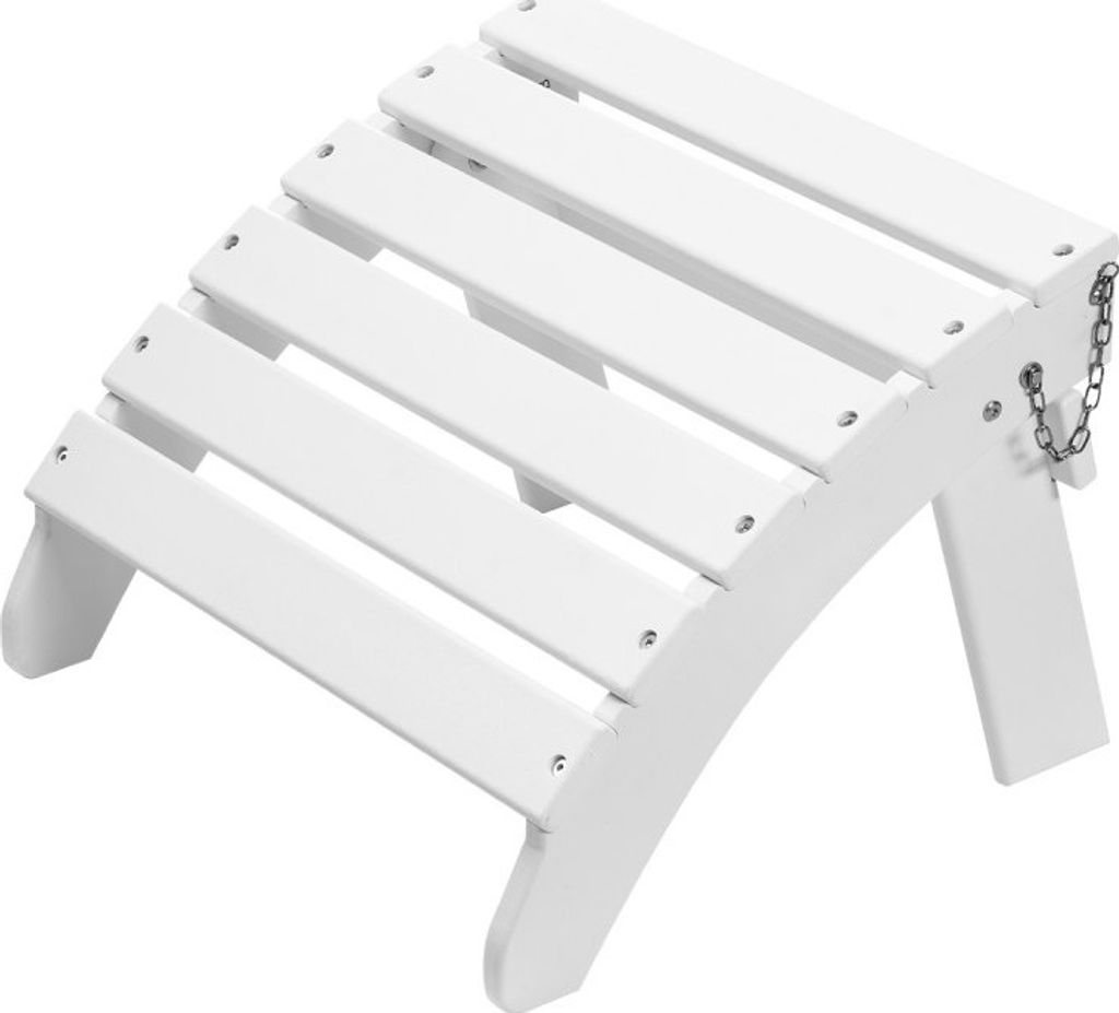 Adirondack Ottoman Fußstütze - 450x500x350mm - HDPE Faltbarer Gartenstuhl - Weiß