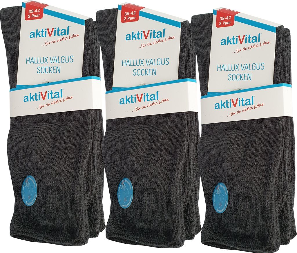 12 Paar Damen/Herren Socken gegen Hallux Valgus Probleme in Grau in 43-46 - Sanitätshaus-Ware