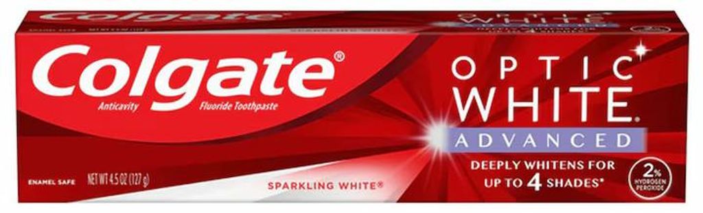 Zahnpasta, Colgate, Optic White Advanced, Sparkling White, Produktbild 