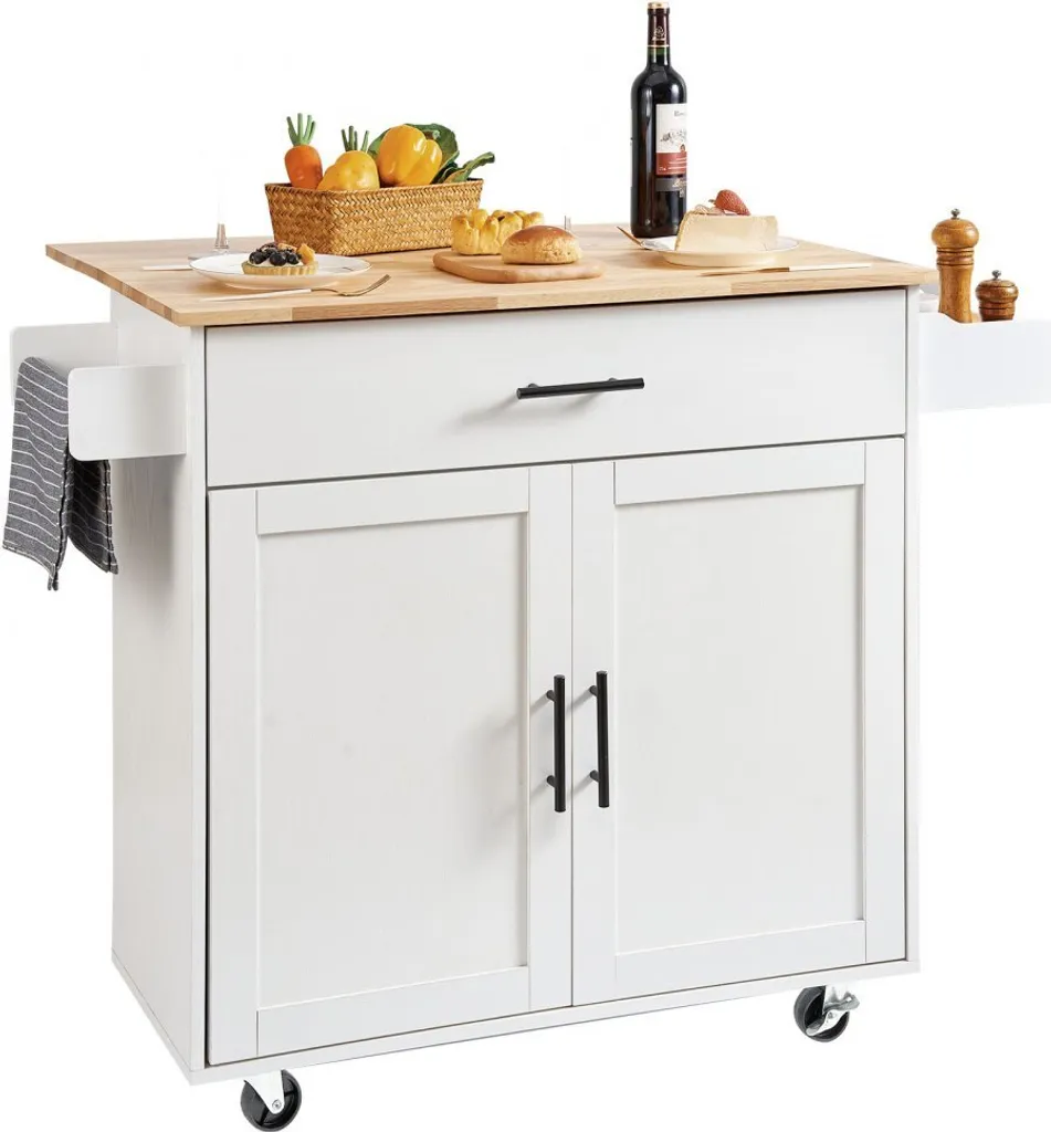 Chariot de cuisine stable 90kg - Solution gain de place bois massif