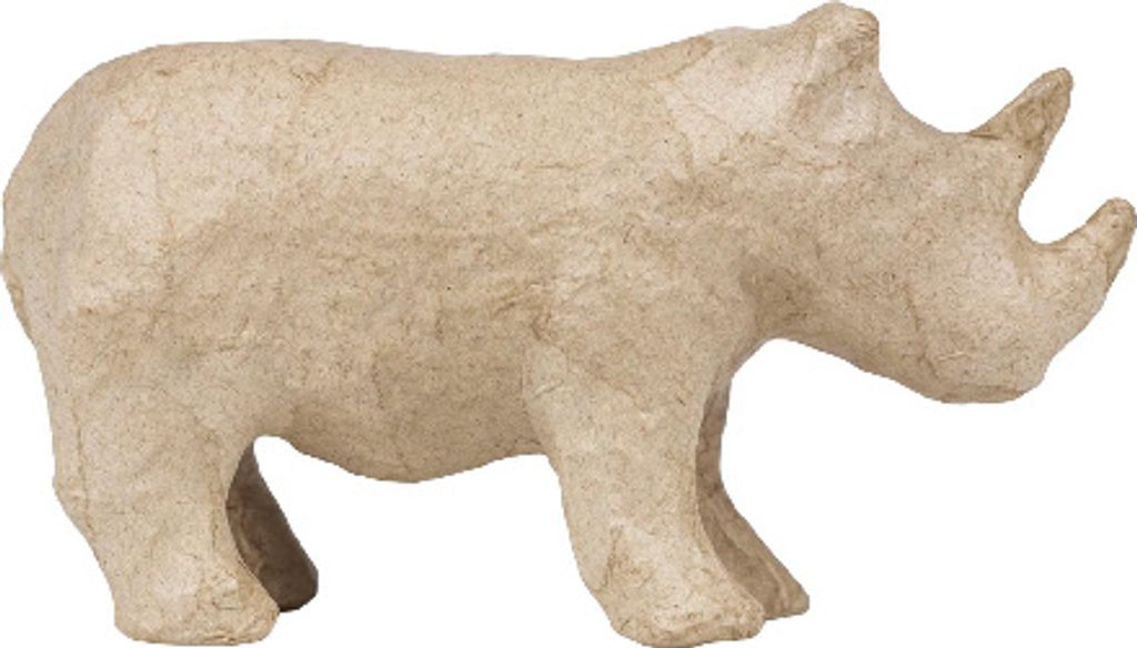 Décopatch 5x Pappmaché, Nashorn 13x5x7cm - Kartonbraun AP205C
