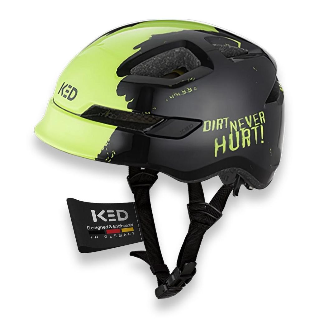 KED Pop II Lite Kinder Fahrradhelm Mit Ultraleichtem Design & Sicherem K-FIT System, Bequemer Kinderhelm Farbe: Dirt Never Hurt Matt Größe: 48-52...