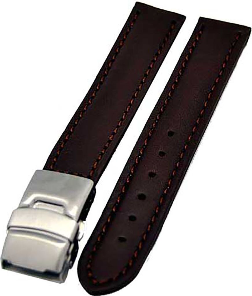 Uhrenarmband Glattleder Faltschließe 24mm braun Ton in Ton