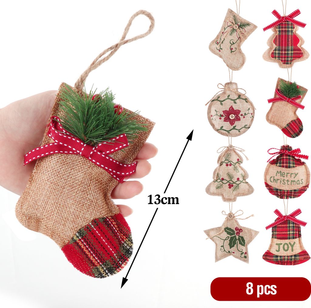 Weihnachtsbaum Schmuck Kreuz – Hängende Christbaumanhänger Aus Festlichem Material, Perfekt Für Die Festliche Dekoration (Set)