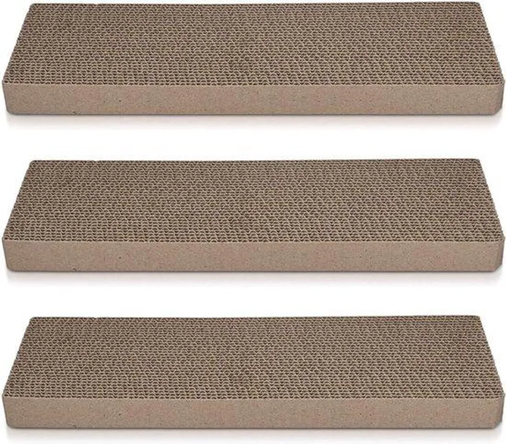Griffoir pour chat ST02, lot de 3 plaques de rechange en carton ondulé