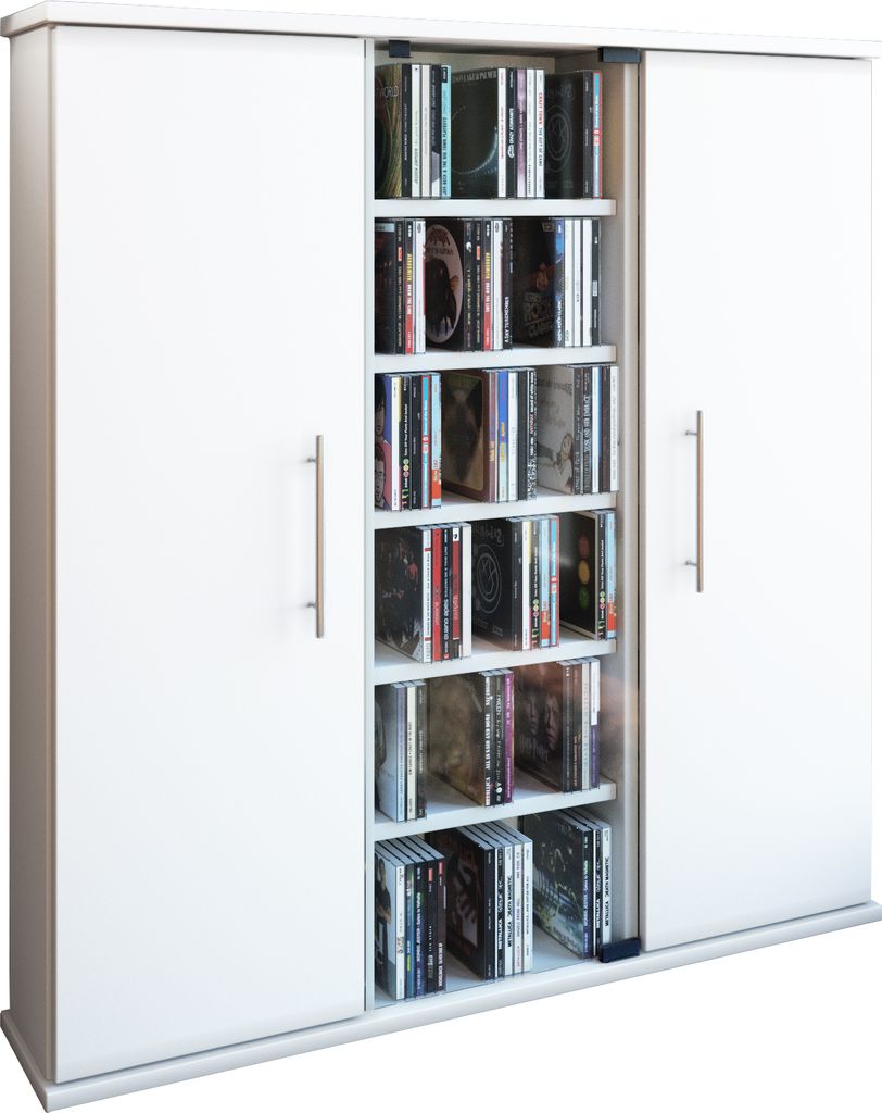 Holz CD DVD Stand Regal Santo Glastür Immagine del prodotto 