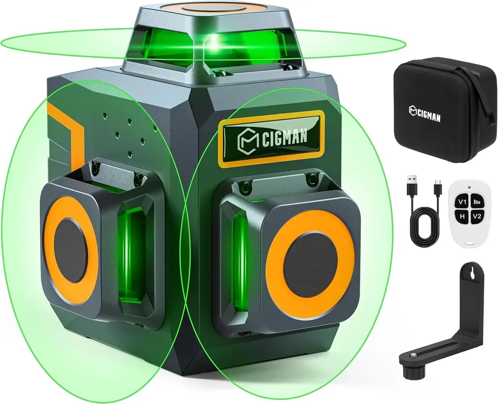 Niveau Laser 3D Professionnel 12 Lignes Vertes CIGMAN CM-701SE 360°
