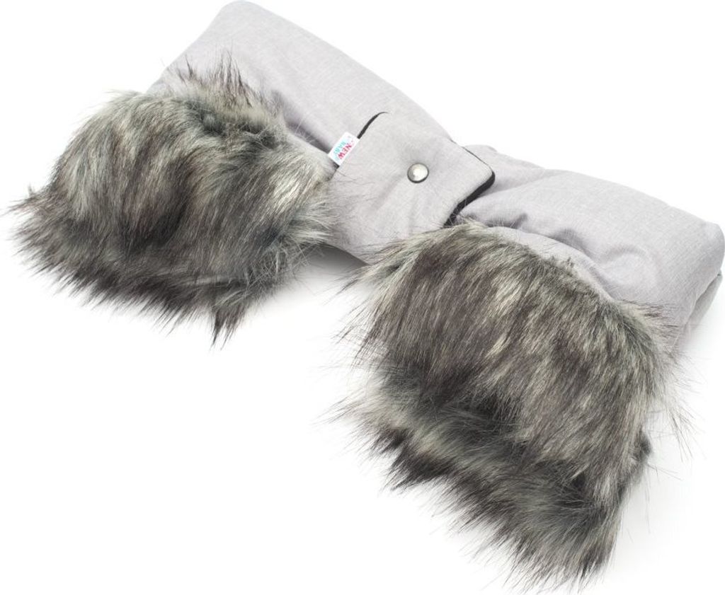 2in1 New Baby Kinderwagenhülle mit Fell grau