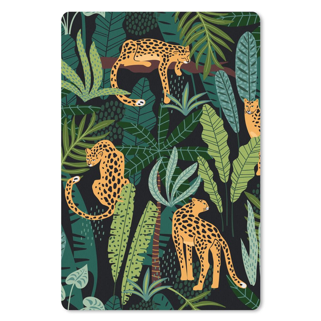 MuchoWow Mauspad Mousepad Dschungel - Panther - Muster - Jungen - Mädchen - Pflanzen 40x60 cm - Mousepads - Maus Mat - Pad - Mausunterlage - Sch...