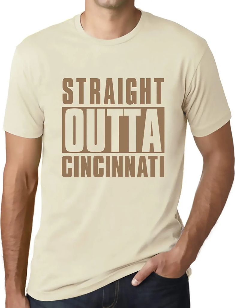 Herren Grafik T-Shirt Straight Outta Cincinnati Öko-Verantwortlich Vintage Jahrgang Kurzarm Lustige Druck Geburtstag Geschenk Mann