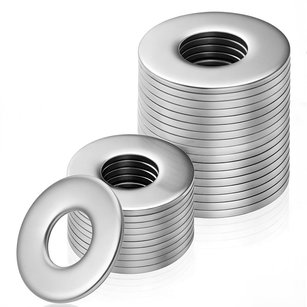 60 Stück M5 x 25 mm Gehäusescheiben, runde Metallringe aus Edelstahl 304, flache Unterlegscheiben für Schrauben, Muttern und Bolzen.