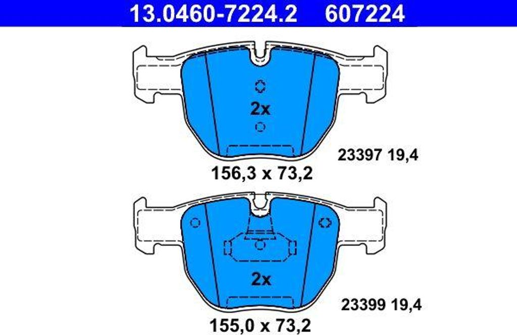 ATE 13.0460-7224.2 Bremsbelagsatz, Scheibenbremse OE SFC500050 kompatibel mit Range Rover