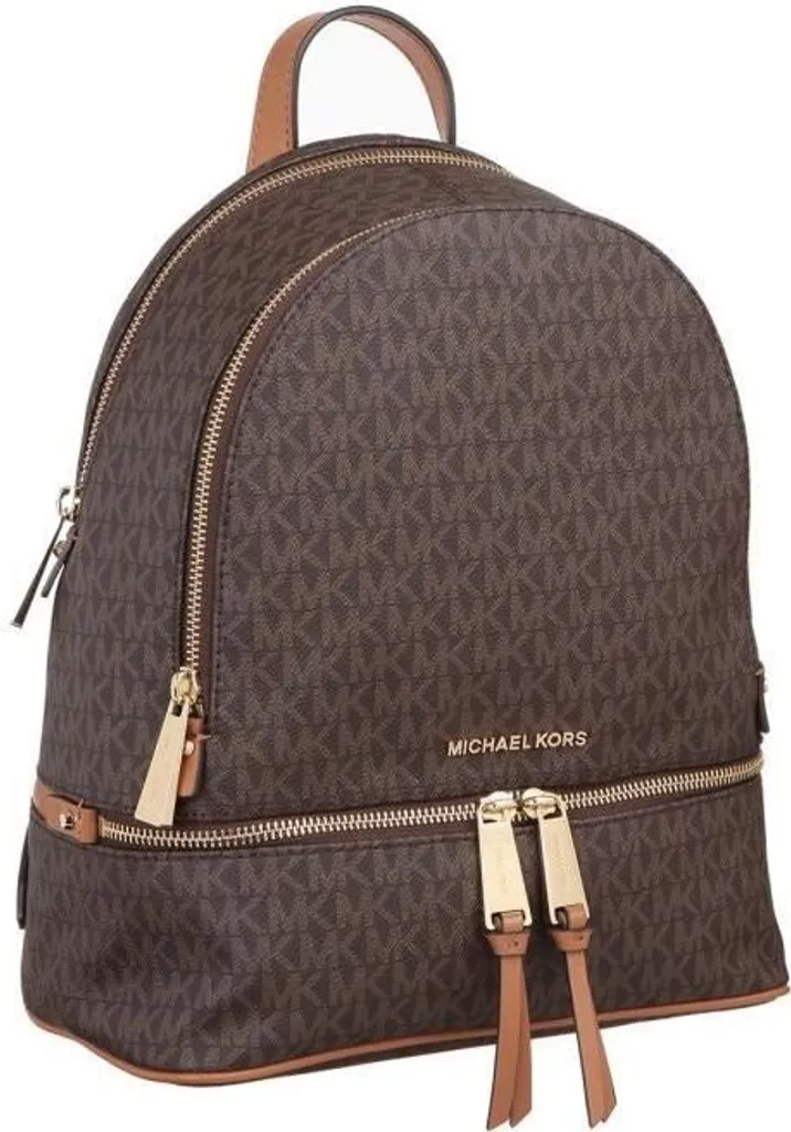 Petit Sac à Dos Michael Kors Marron à Double Compartiment Zippé Luxe