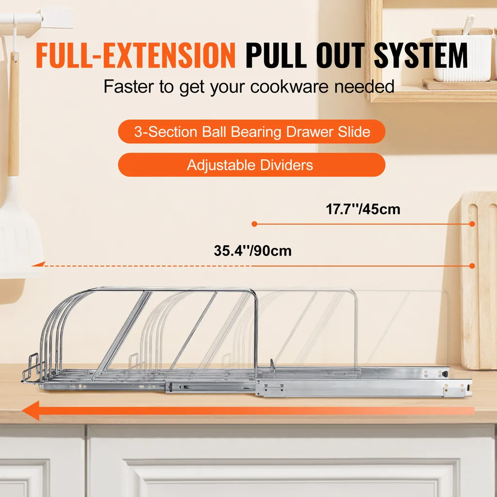 Range-Casseroles Extensible avec Diviseur en Fil d'Acier Modulable - 5