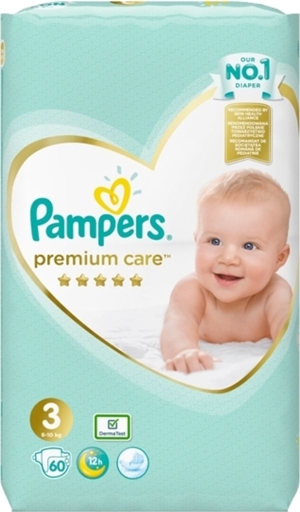 Pampers, Premium Care, Windeln, 3 6-10kg, 60 Stück Produktbild 