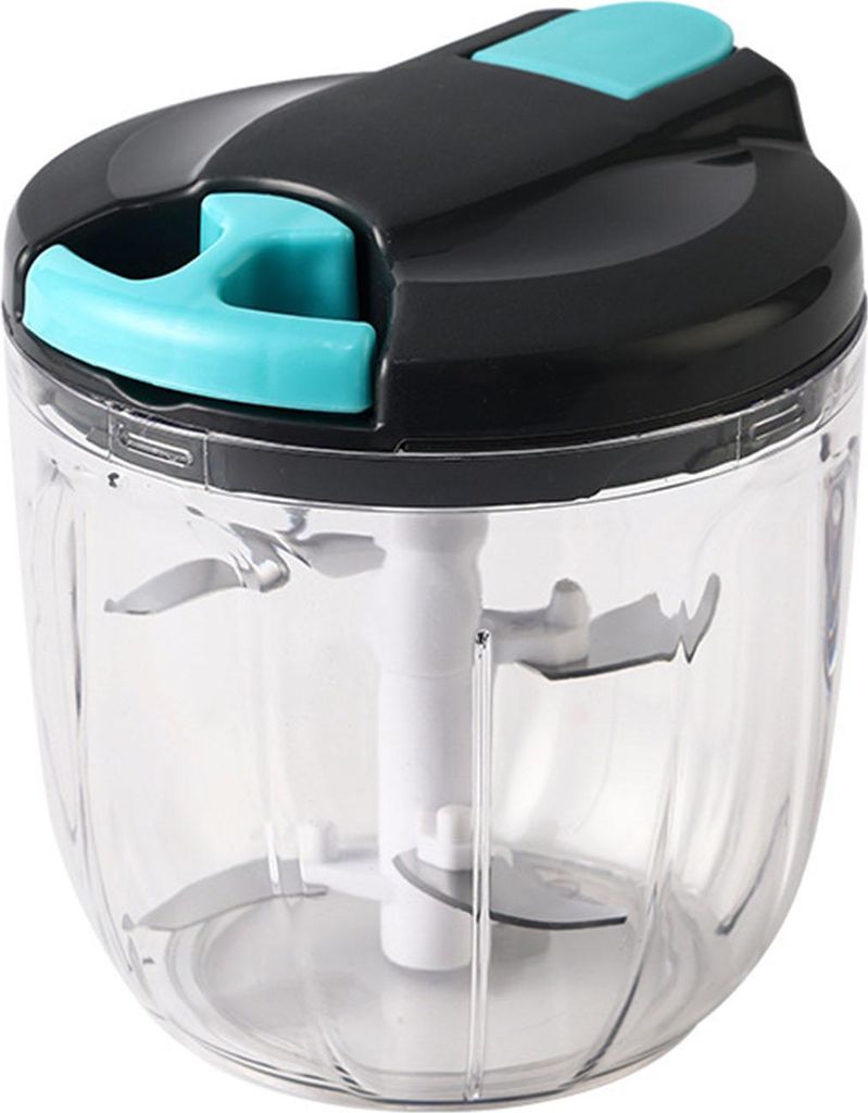 Manueller Fleischwolf, Gemüseschneider, tragbar, mit Handzugschnur, Knoblauchwolf, Zwiebelschneider, Küchenmaschine für Gemüse, Obst und Nüsse