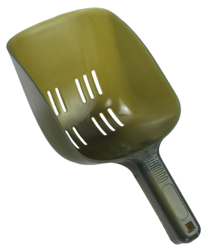 Angelköder-Wurflöffel mit Abflusslöchern, ergonomischem Griff, tragbarer Karpfenköder-Wurflöffel, Schaufel, Angelzubehör L