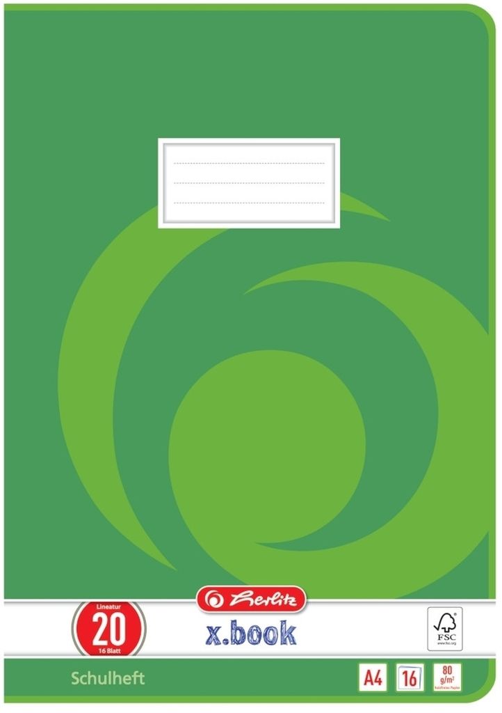 Schulheft A4 16 Blatt Lineatur 20 Packung mit 10 Stück