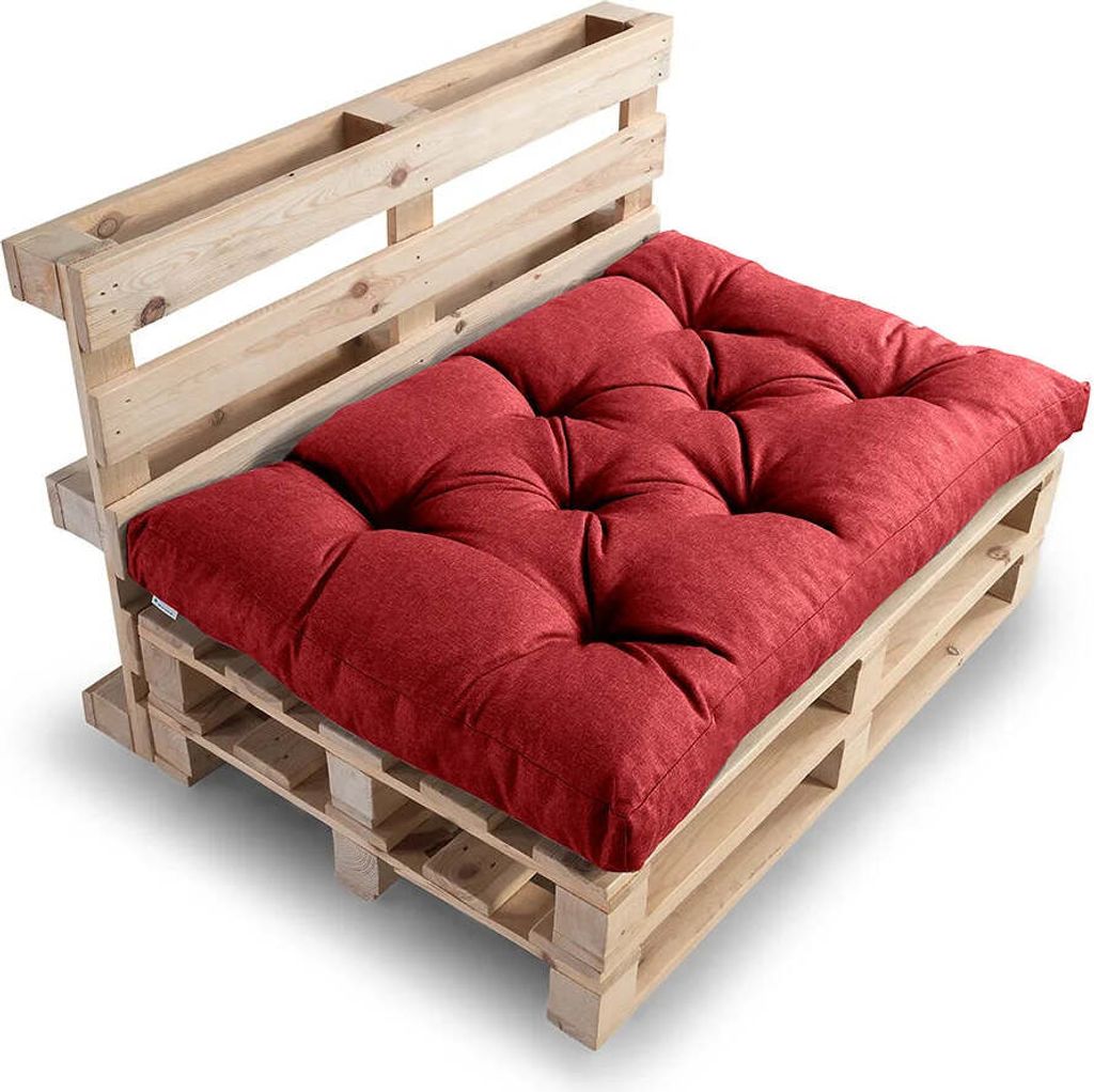 Palettenkissen, Gartensofakissen, Sitzkissen, N_PPI (Sitzkissen 120x80, Rot)