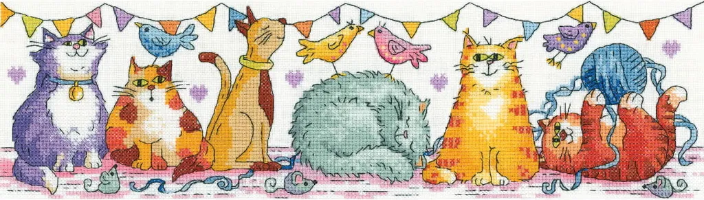 Kit Point de Croix Complet Heritage Chats : Réussissez votre Broderie