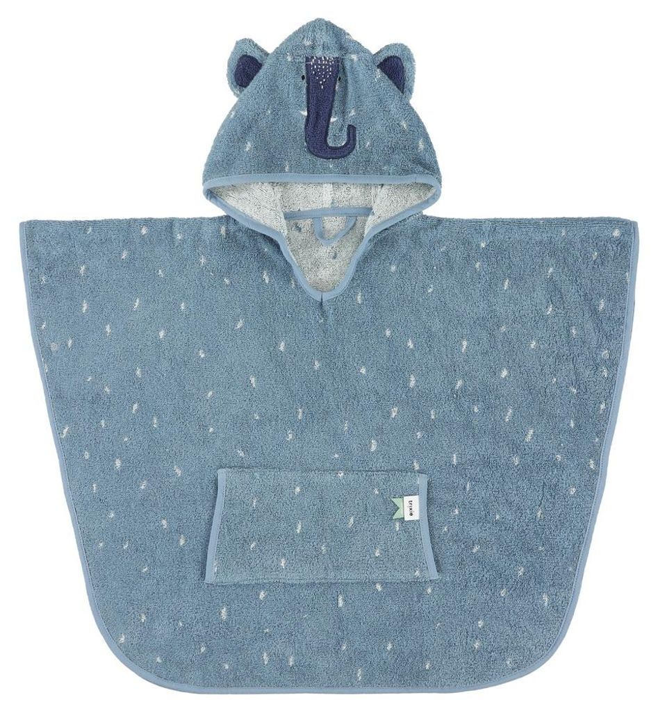Trixie Poncho Baumwolle Kinder Badetuch Mrs Elephant Blau