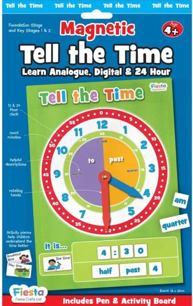 Fiesta Crafts Horloge Magnétique Éducative pour Apprendre l'Heure