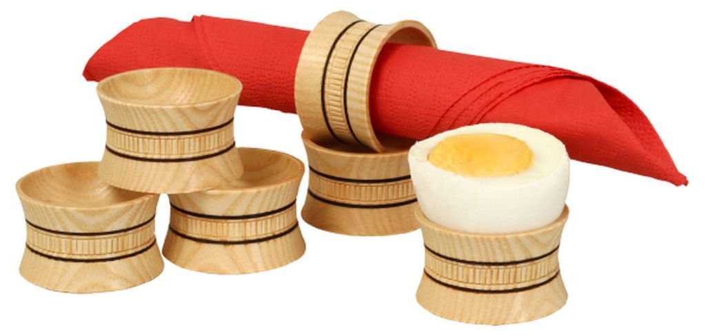 Tischdekoration 6 Serviettenringe – Eierbecher gebrannt BxHxT 4,5x2,5x4,5cm NEU