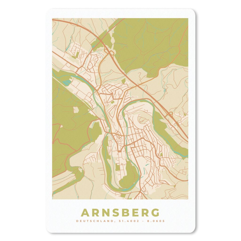 MuchoWow Mauspad Mousepad Karte - Arnsberg - Jahrgang - Karte 40x60 cm - Mousepads - Maus Mat - Pad - Mausunterlage - Schreibtisch Accesoire