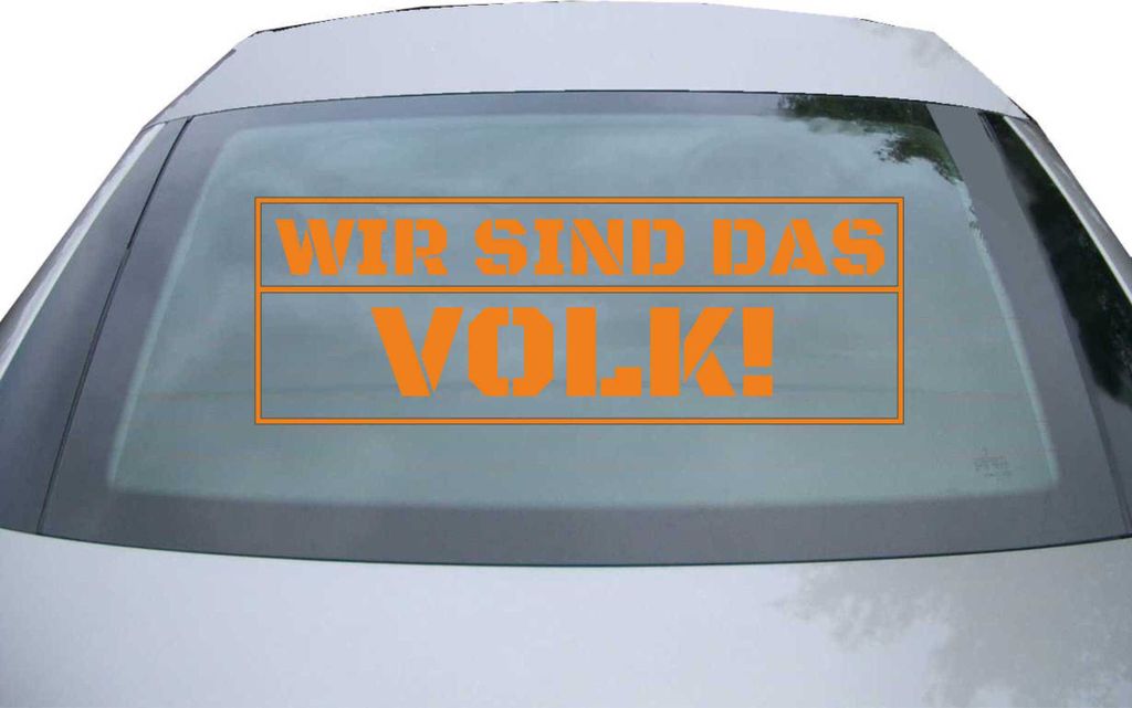Indigos UG - Aufkleber Heckscheibe & Motorklappe DE6908 - orange - 600x210 mm - Wir sind das volk! - Auto Scheiben Fenster Heckklappe Tuning Racing...