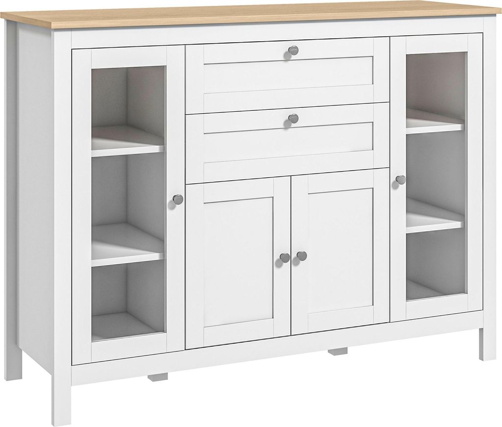 HOMCOM Buffet Salle à Manger avec 2 Portes Vitrées, Meuble Image du produit 