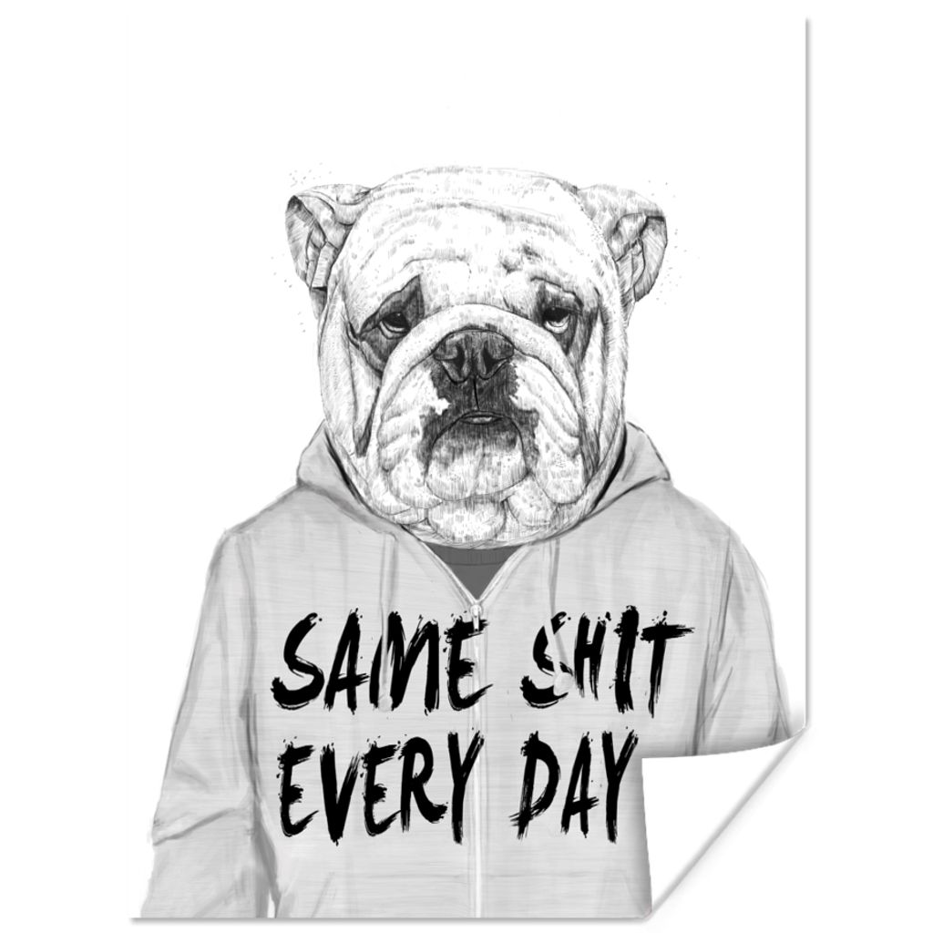MuchoWow Poster Hund - Pullover - Zitat - Weiß 30x40 cm - Wandplakat - Poster Kinderzimmer