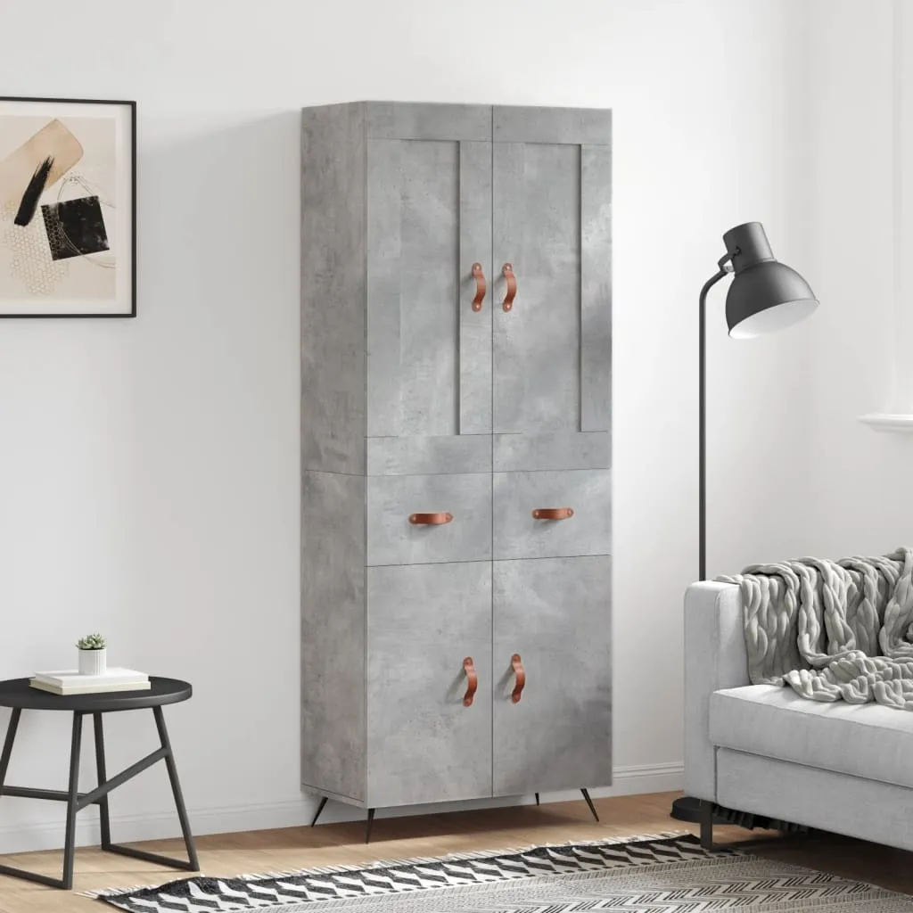 vidaXL Credenza Grigio Cemento 69,5x34x180 cm | Mobile Contenitore