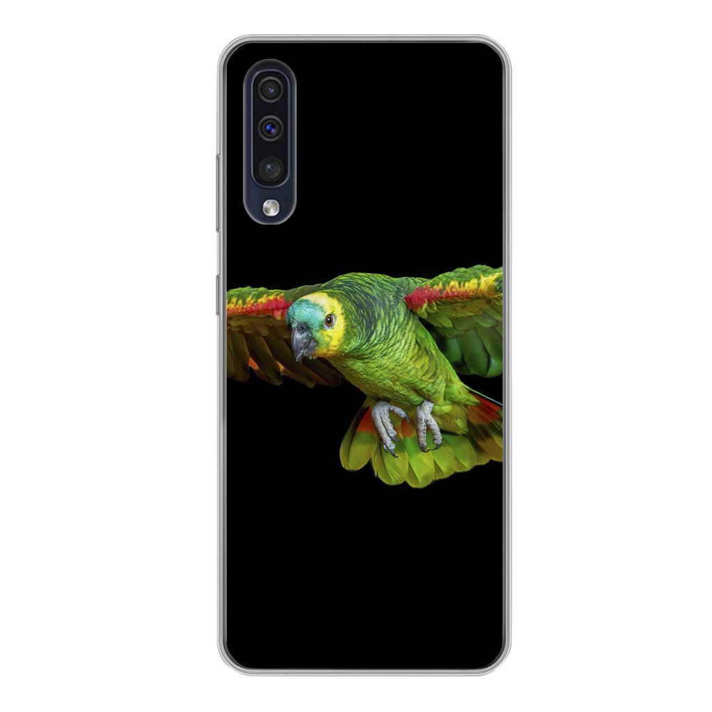 MuchoWow Handyhülle Schutzhülle Hülle für Samsung Galaxy A50 Papagei - Vogel - Federn Silikon Softcase Handy Hülle - Mobiltelefonhülle