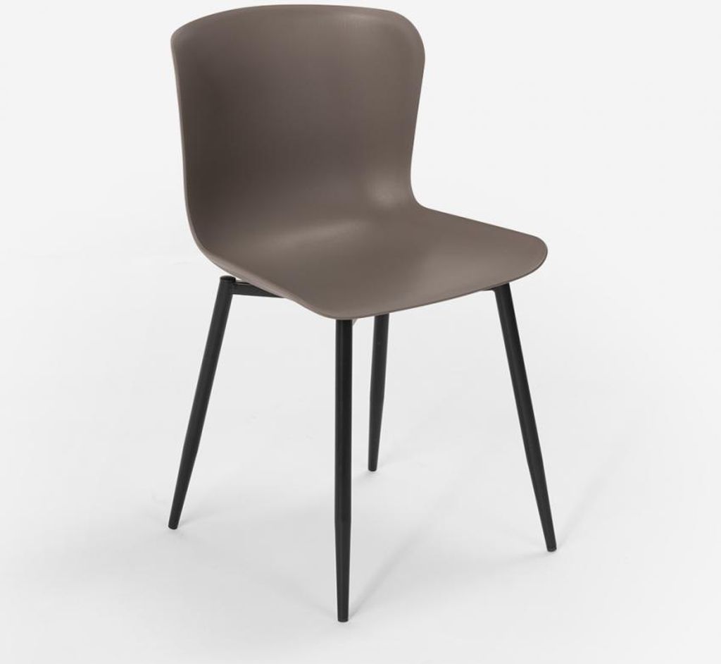 Stuhl Modernes Design in Polypropylen und Metall für Küche Bar Restaurant Chloe - Dunkel Grau