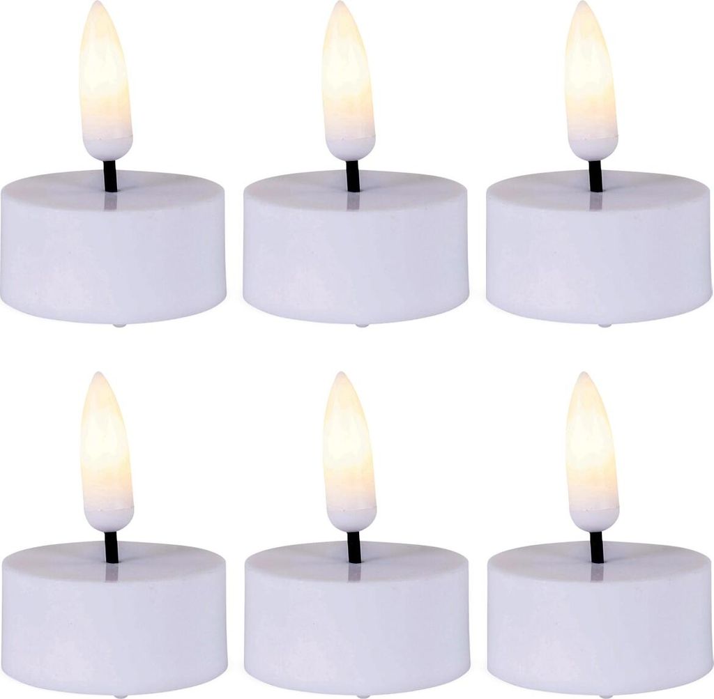 Kleine LED Teelichter 6er Set elektrische Teelicht-Kerzen Ø 3,5x1 cm