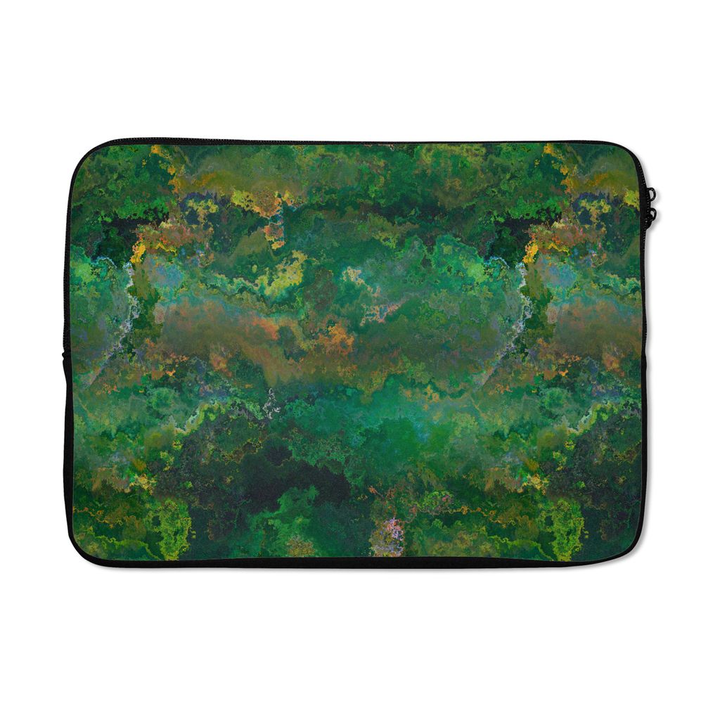 MuchoWow Laptop Hülle 14 ZollMuster - Abstrakt - Farbe - Grün Laptoptasche - Laptoptasche - Stoßsicher - Schutzhaube