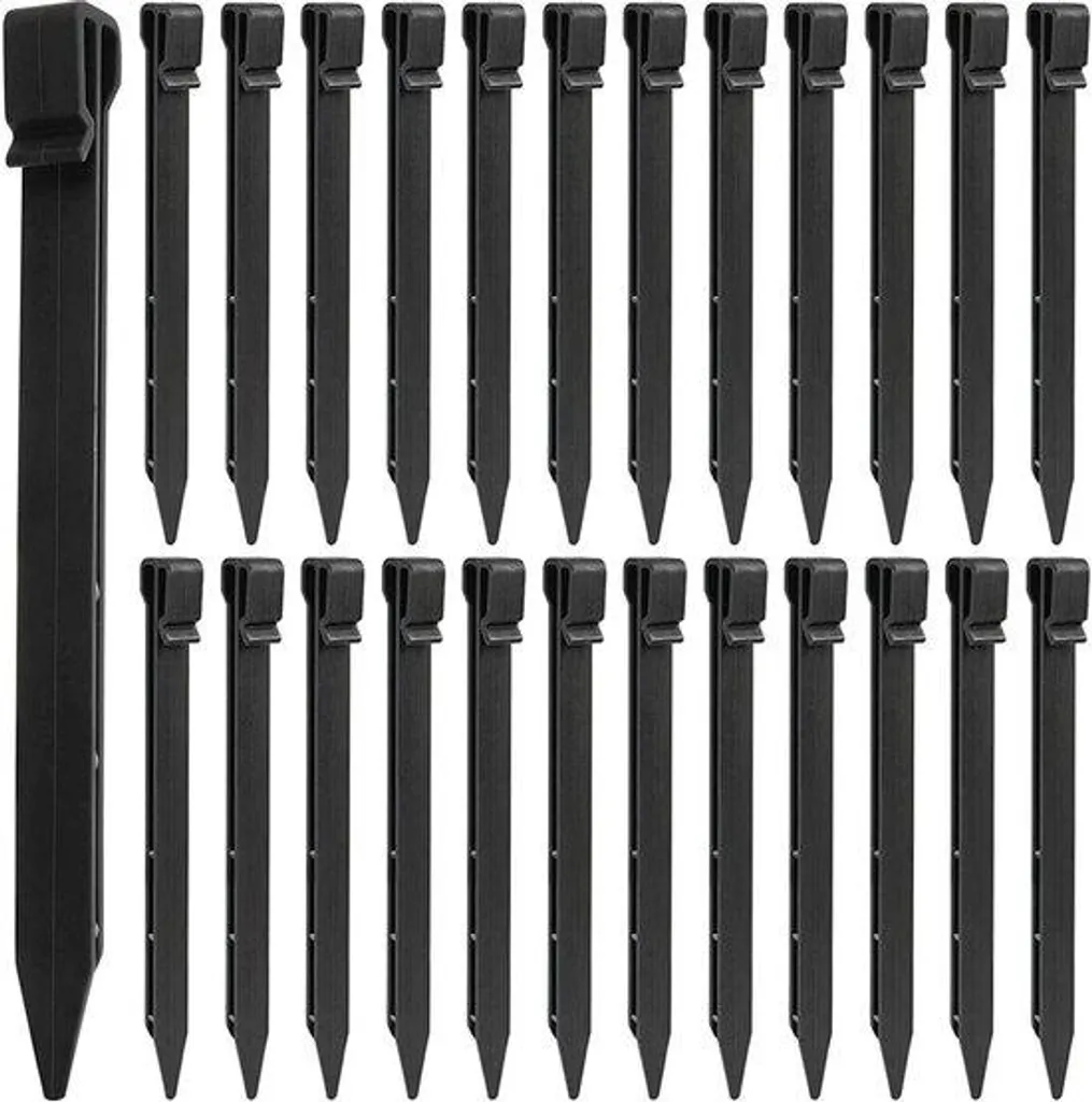 Piquets de fixation 25cm ultra-résistants noirs pour dalles de jardin