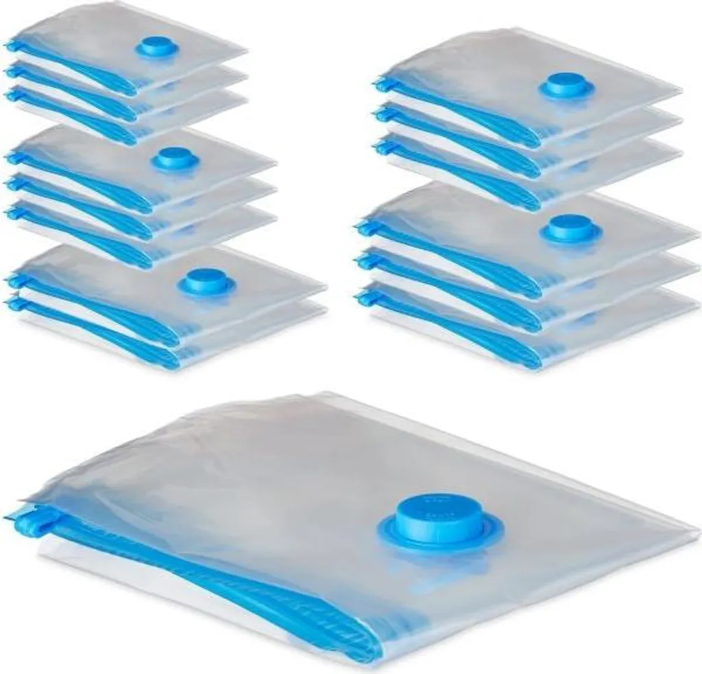 Housses de rangement sous vide pour textile - Pack de 15 sacs hermétiques