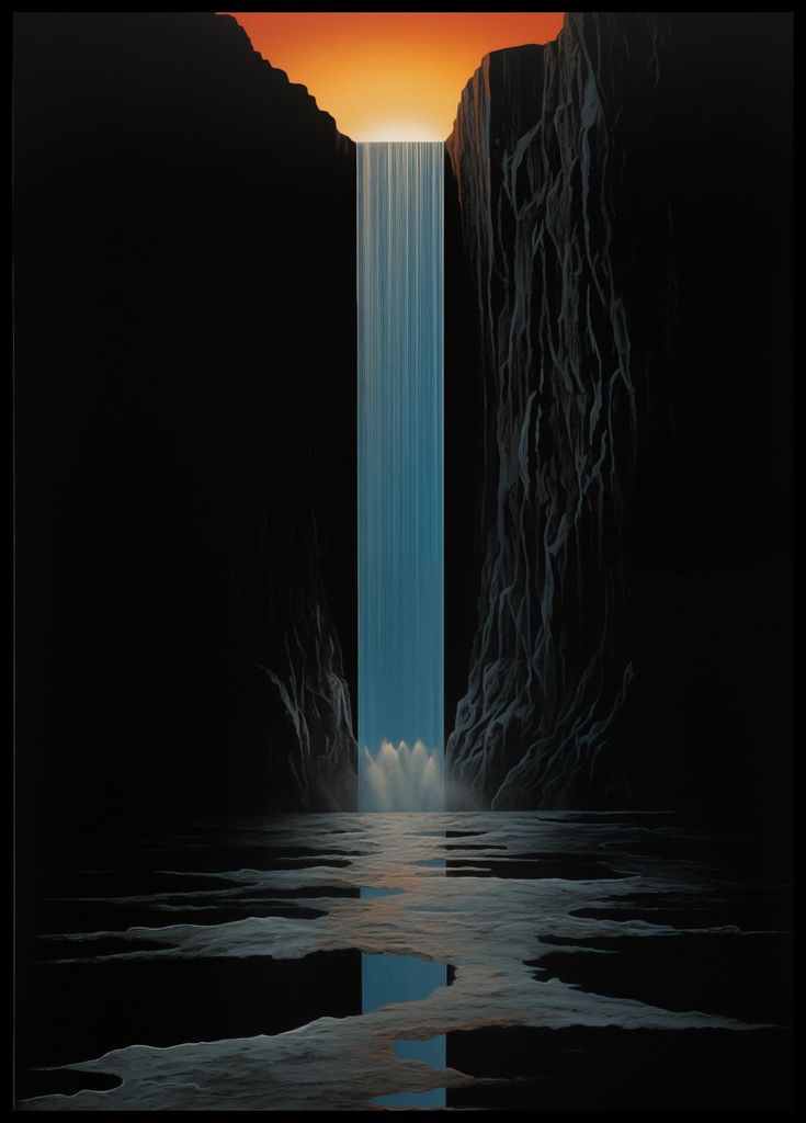 Poster 64x90cm Wasserfall des Lichts