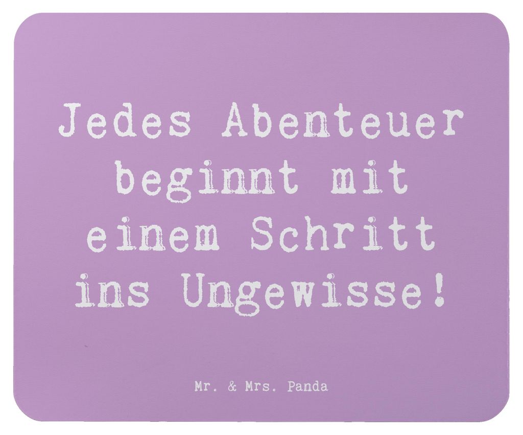 Mr. & Mrs. Panda Mouse Pad Spruch Ungewissheit akzeptieren - Lavendeltraum - Geschenk, Zukunftsplanung, Zuversicht, Mauspad, Mousepad, laptop, Tros...