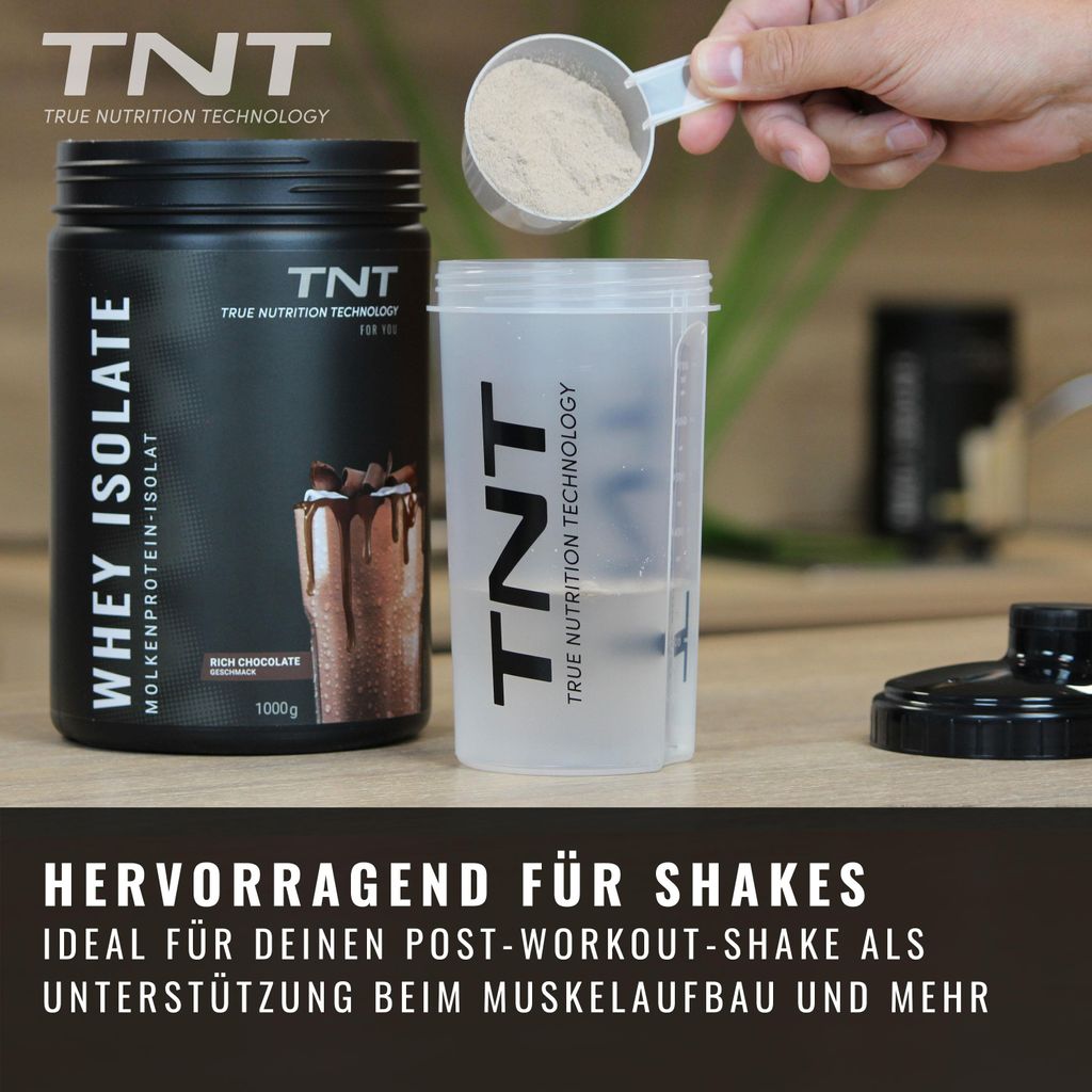 TNT Whey Isolate (1000g) - Rich Chocolate - Molkenprotein-Isolat - High-Protein-Drink mit wenig Kohlenhydraten und Fett - 25g Protein pro Shake