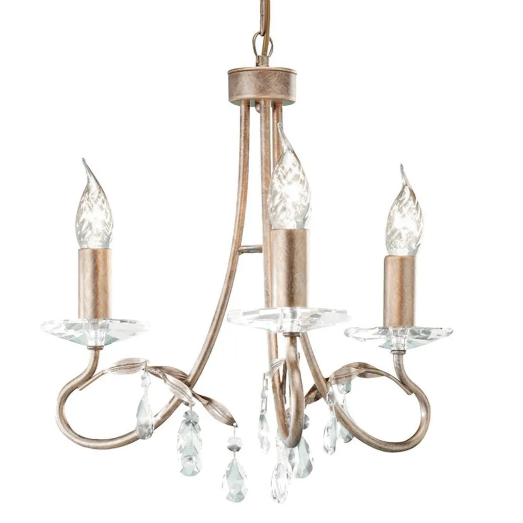 Luminaire de salon suspension cristaux acier argent or pour séjour