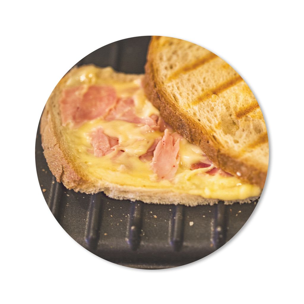 MuchoWow Mauspad Mousepad Schinken-Käse-Toast auf einem Toaster 40x40 cm - Mousepads - Maus Mat - Pad - Mausunterlage - Schreibtisch Accessoires