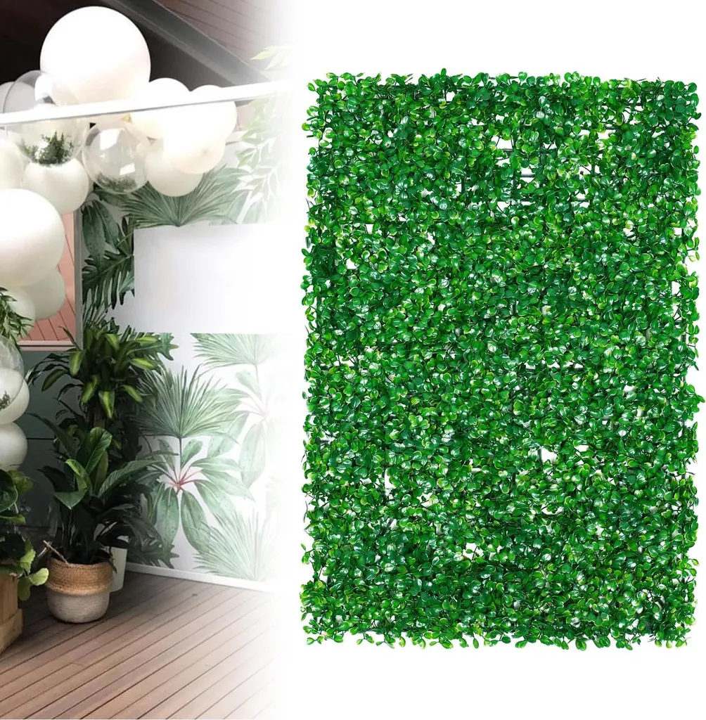 Cache-Vue de Balcon avec Herbe Artificielle - Pack de 12 Panneaux Occultants