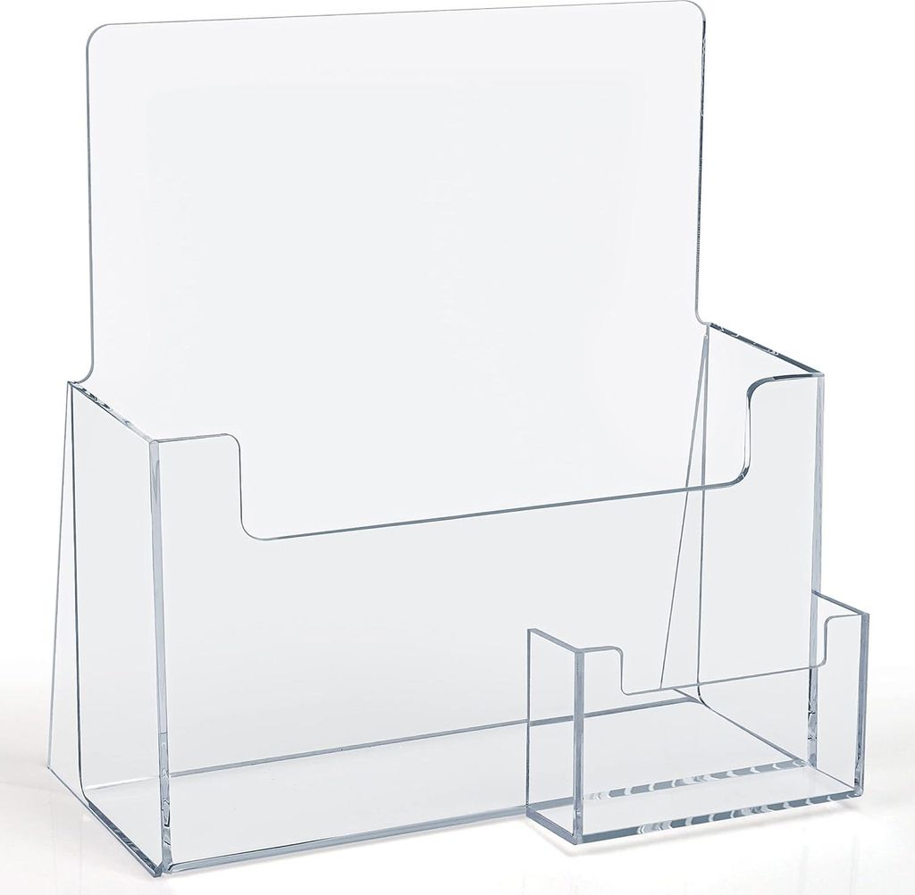 Kunststoff A5 Broschürenhalter mit Visitenkartenhalter - Empfangstresen Display Ständer Regal - Literatur Booklets Folder Menü Flyer Magazin Vis...